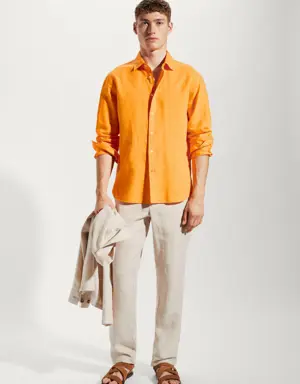 Mango Regular-fit linen cotton shirt