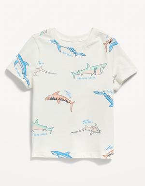 Unisex Printed Crew-Neck T-Shirt for Toddler gray