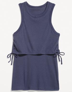 Maternity EveryWear Sleeveless Tie-Side Nursing Top blue