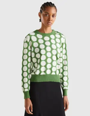 polka dot sweater in tricot cotton