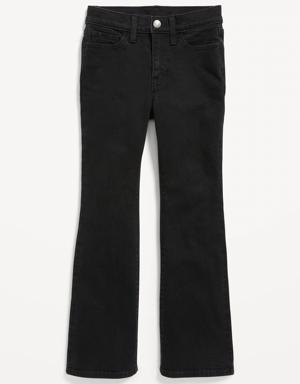 High-Waisted Built-In Tough Black-Wash Flare Jeans for Girls black