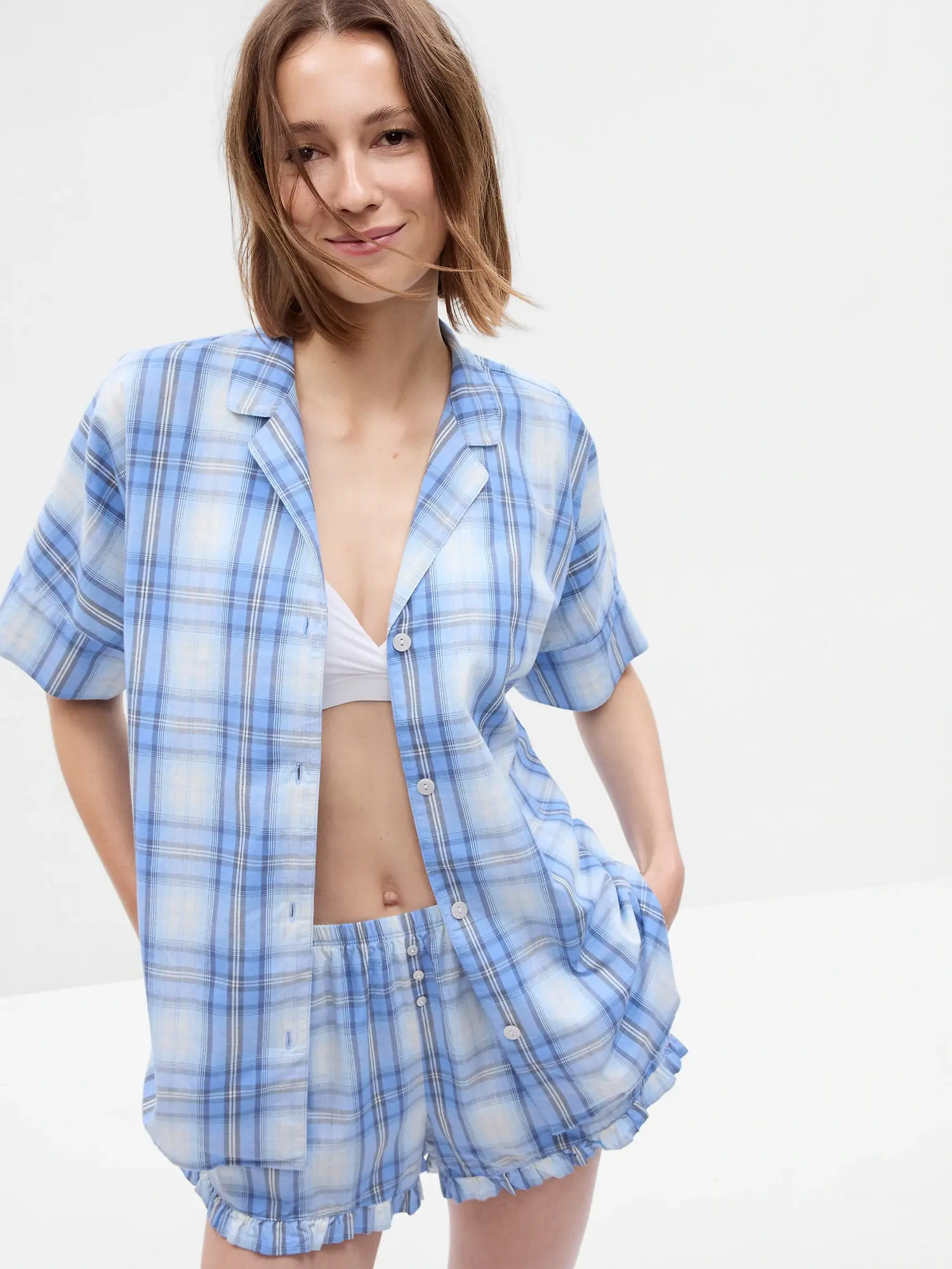 Gap Poplin PJ Shirt blue. 1