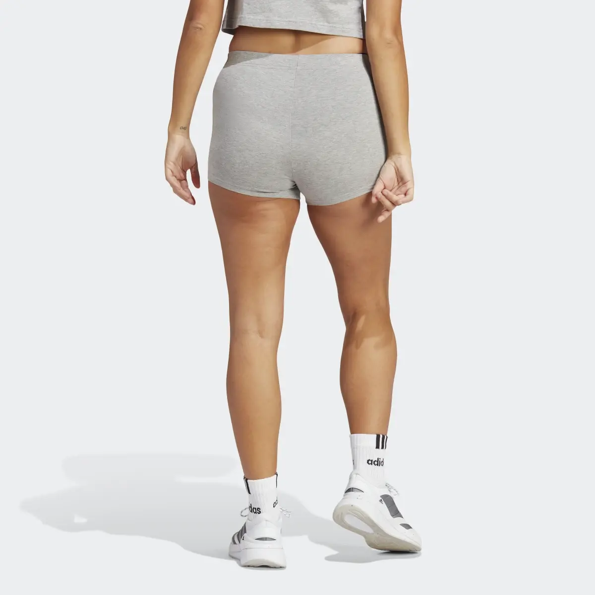 Adidas Essentials 3-Stripes Single Jersey Booty Shorts. 2