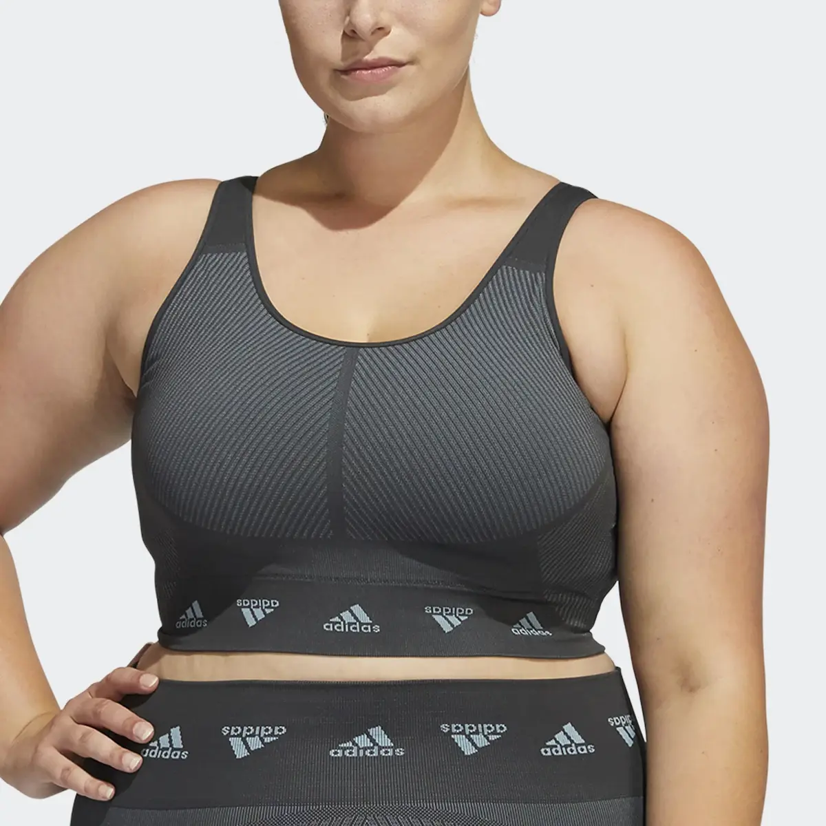 Adidas AEROKNIT Light-Support Bra (Plus Size). 1