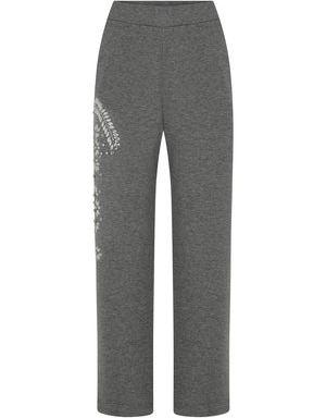 Grey Embroidered Sweatpants - Loungewear