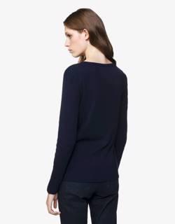 Long sleeve dark blue t-shirt in 100% cotton