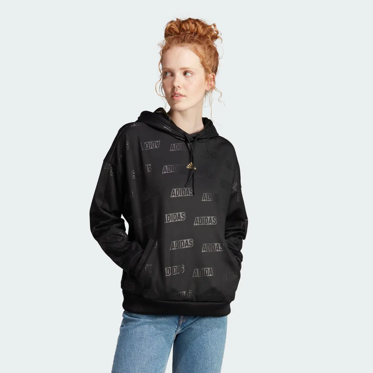 Adidas Embossed Monogram Fleece Hoodie. 2