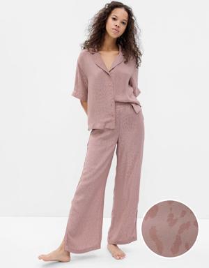 Satin Wide Leg PJ Pants pink