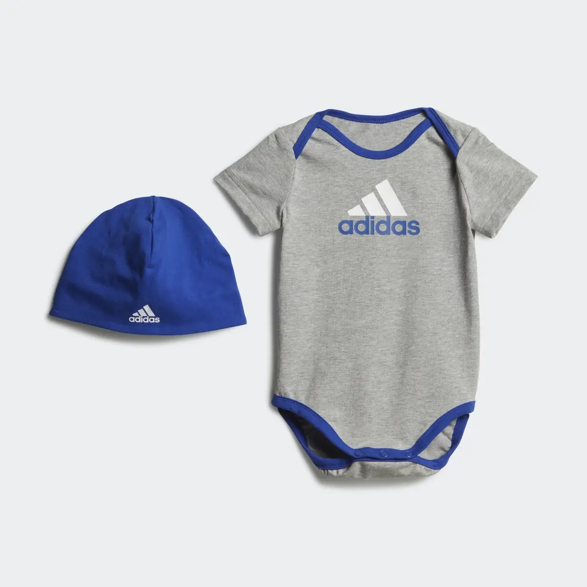 Adidas Essentials Big Logo Bodysuit and Beanie Gift Set Kids. 2