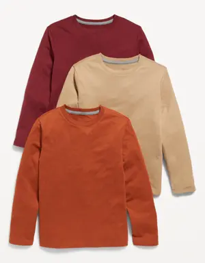 Softest Printed Long-Sleeve T-Shirt 3-Pack for Boys red