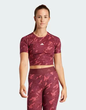 Techfit Camo Print Crop Training T-Shirt