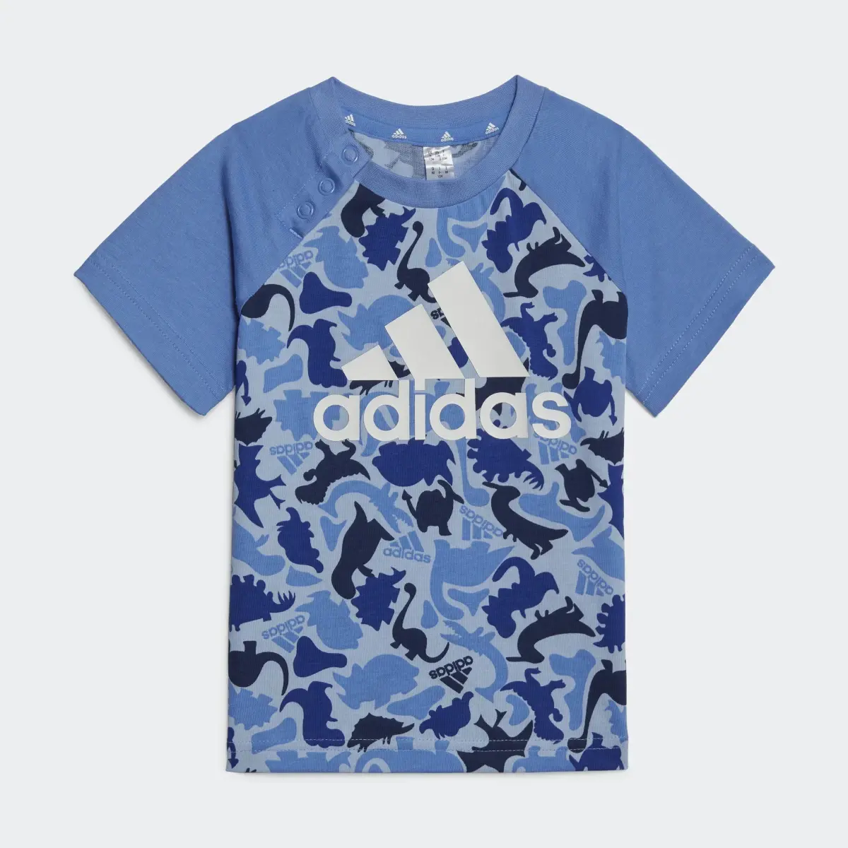 Adidas Conjunto Estampado de Playera y Shorts Dino Camuflaje. 2