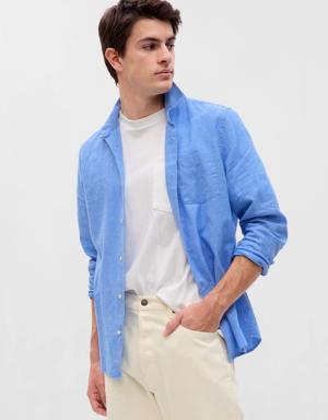 Linen-Cotton Shirt blue