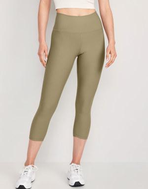 Old Navy High-Waisted PowerSoft Crop Leggings for Women green