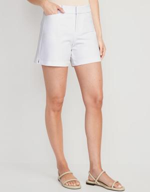 High-Waisted Pixie Trouser Shorts for Women -- 5-inch inseam white