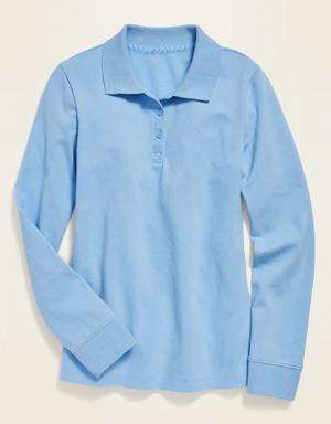 Uniform Pique Polo Shirt for Girls blue