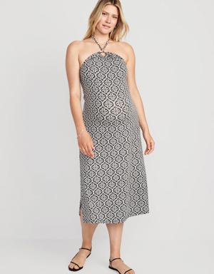 Old Navy Maternity O-Ring Halter Midi Dress multi