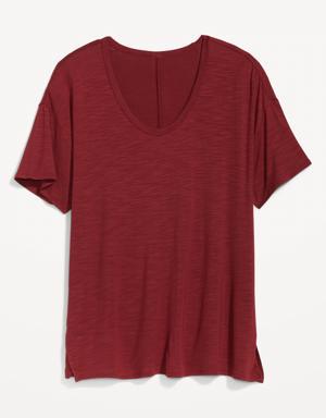 Oversized Luxe Tunic T-Shirt for Women red
