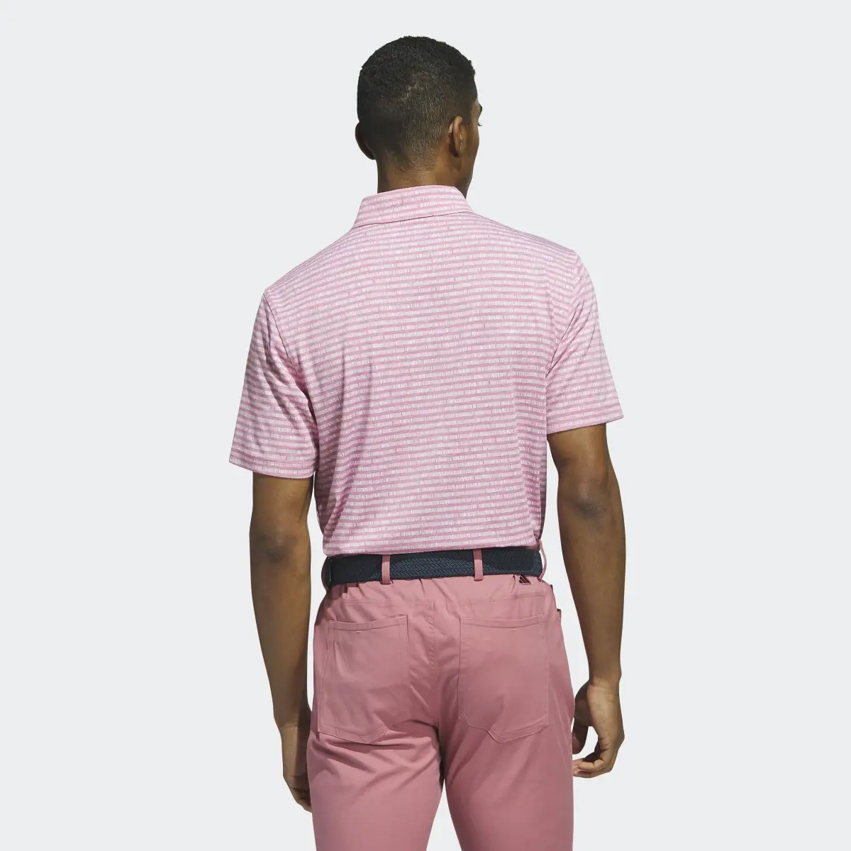 Adidas Go-To Striped Golf Polo Shirt. 3