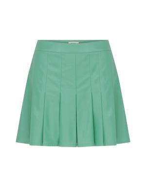 Leather Look Green Mini Skirt