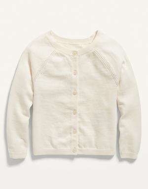 Raglan-Sleeve Cardigan for Toddler Girls white