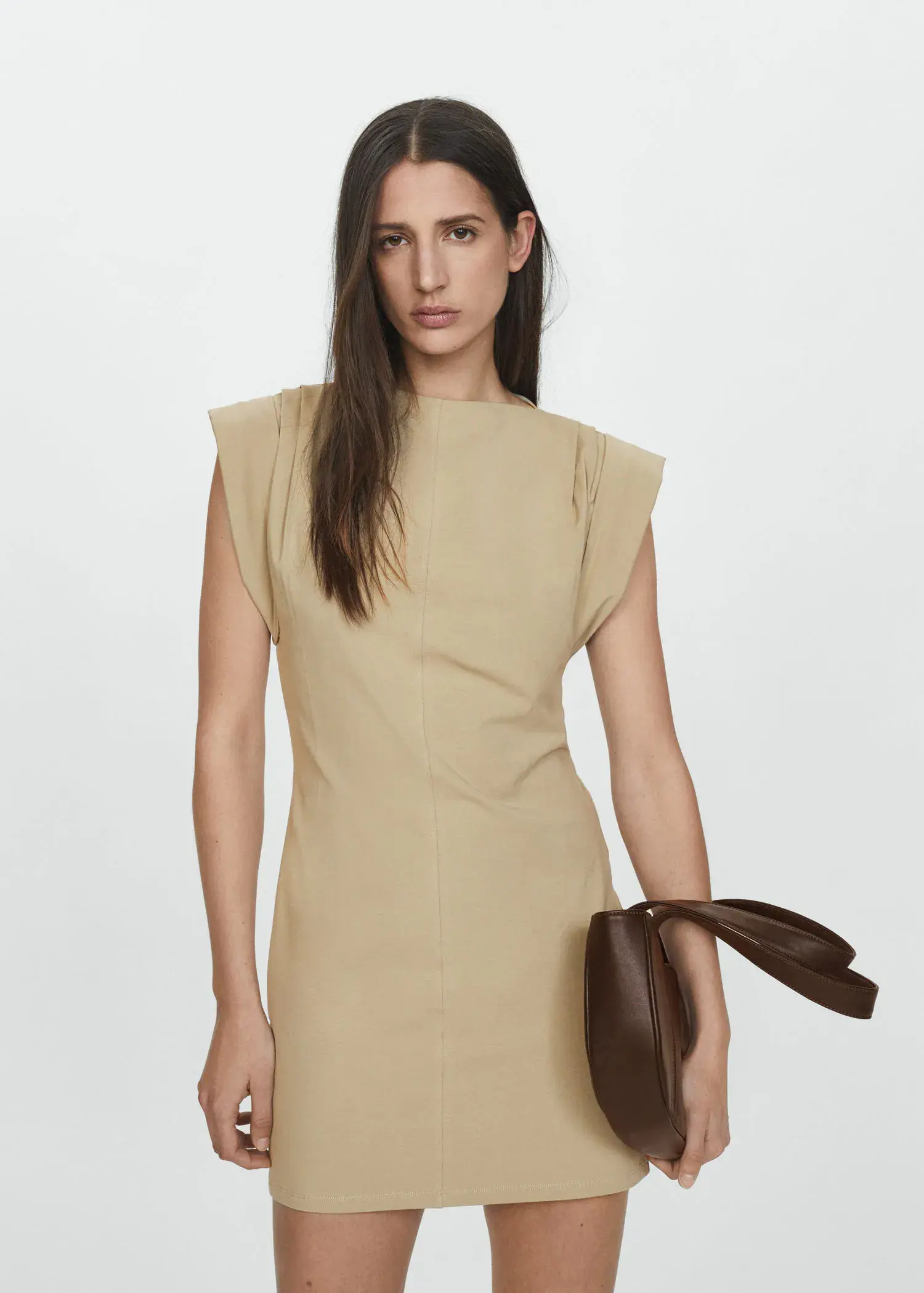 Mango Knitted dress with turn-up sleeves. 1