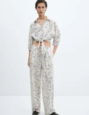 Printed cotton trousers
