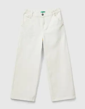 high-waisted straight fit trousers