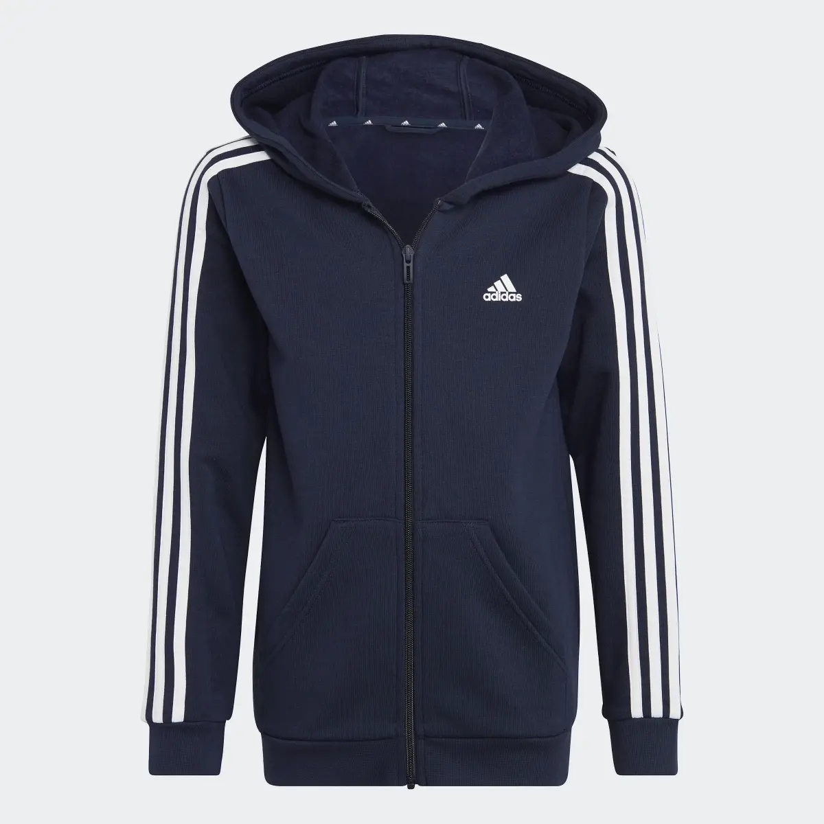 Adidas Essentials 3-Stripes Fleece Full-Zip Hoodie. 3