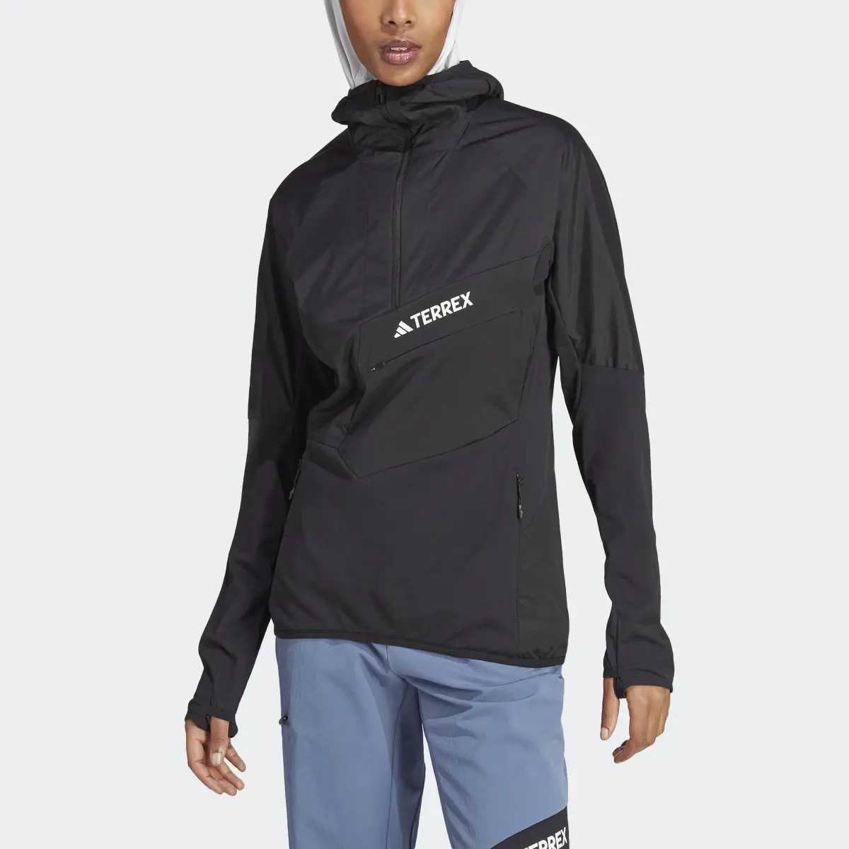 Adidas Veste ultralégère en molleton à capuche et demi-zip Techrock. 1