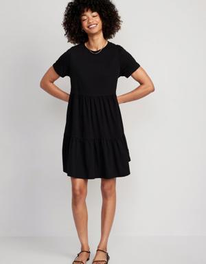 Old Navy Tiered Mini Swing T-Shirt Dress for Women black