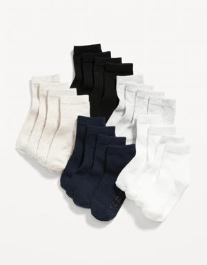 Unisex Crew Socks 10-Pack for Toddler & Baby black