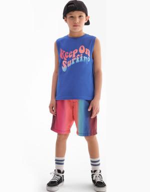 Gap Kids Graphic Muscle Tank Top blue