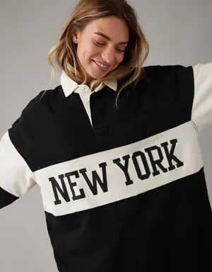 Oversized New York Polo Fleece Sweatshirt