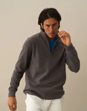 Yarım Fermuarlı Regular Fit Sweatshirt