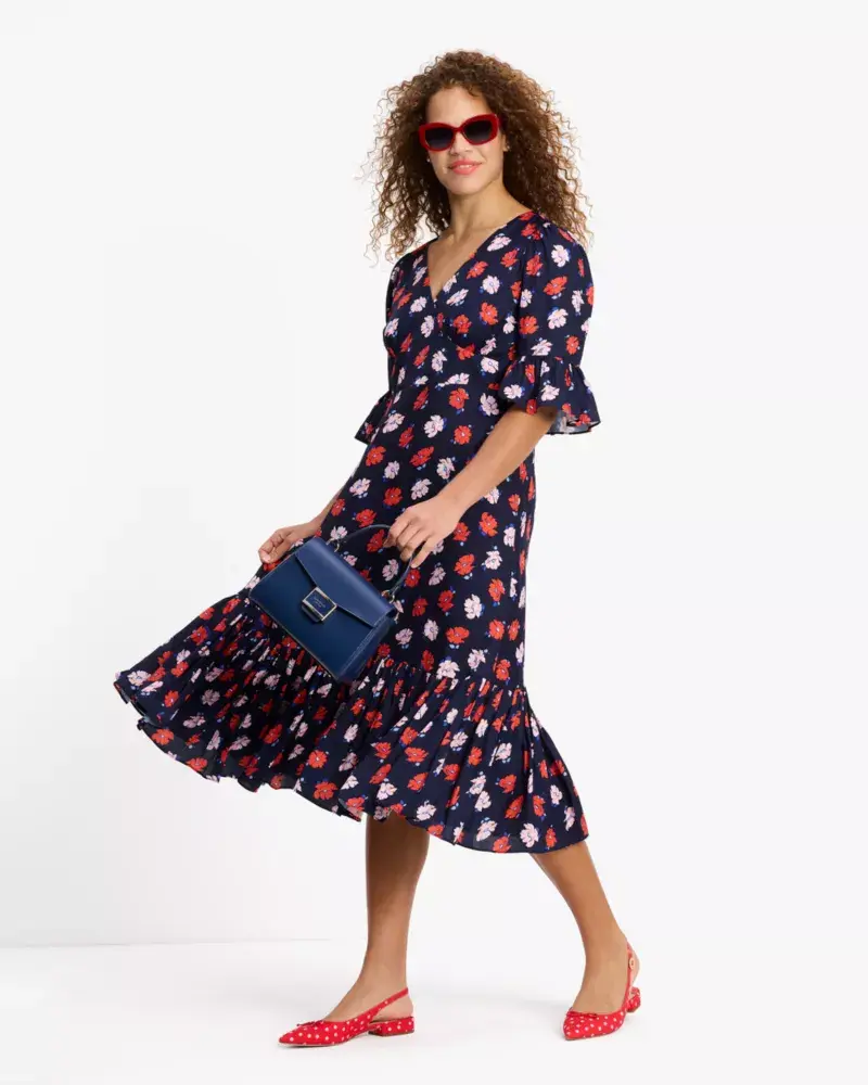 Kate Spade Dotty Floral Flounce Dress. 1