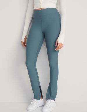 Extra High-Waisted PowerSoft Rib-Knit Flare Leggings for Women blue
