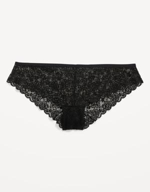 Old Navy Lace Cheeky Thong Underwear for Women black