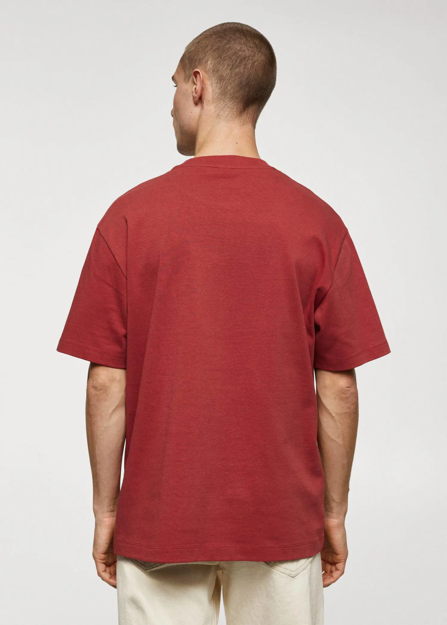 Mango T-shirt 100 % coton imprimé poitrine. 3