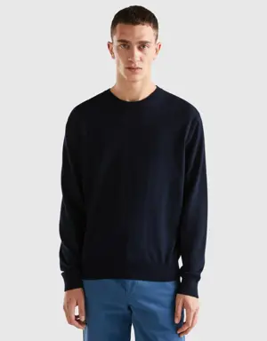 cotton and wool crew neck sweater