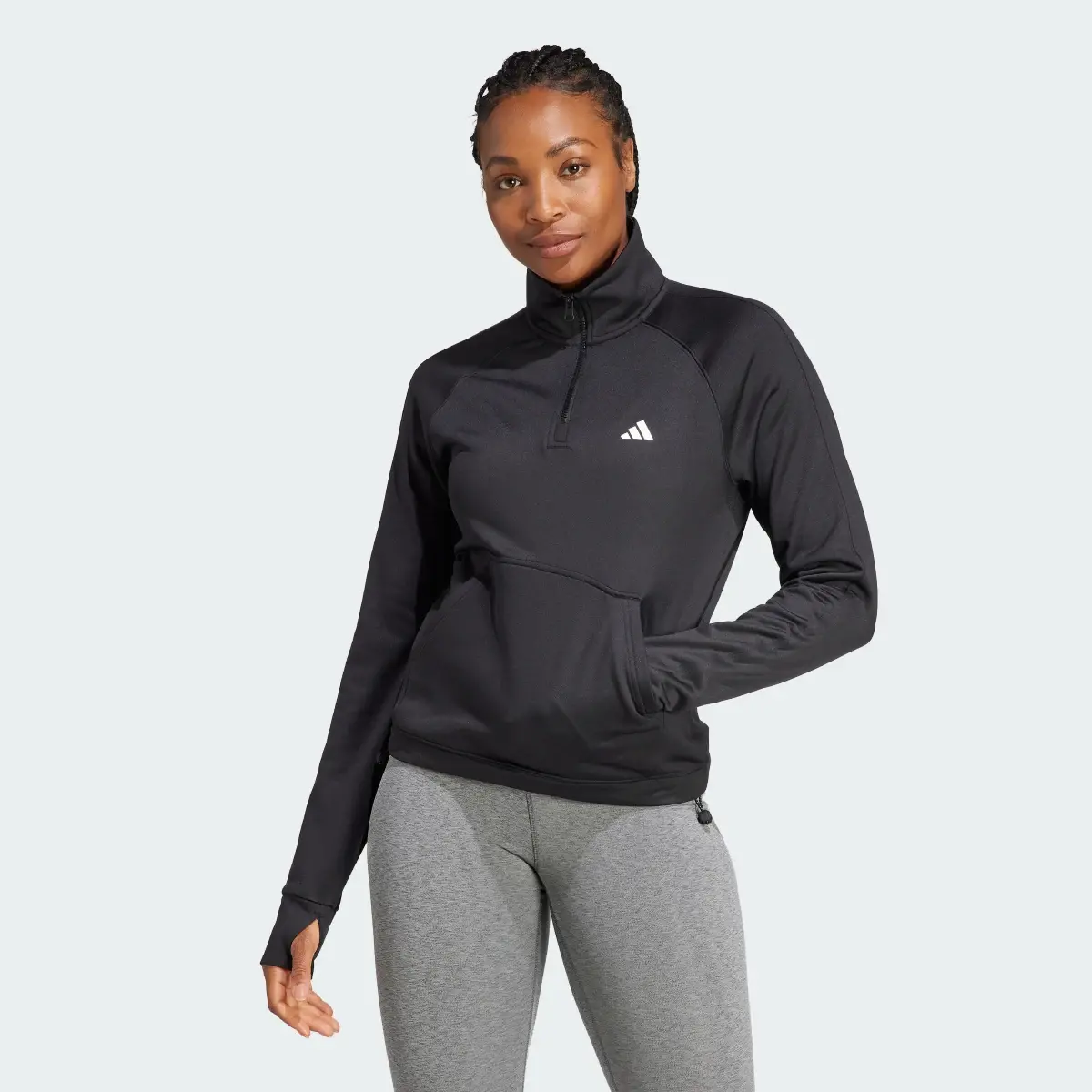 Adidas Aeroready Game & Go Quarter-Zip Fleece Top. 2