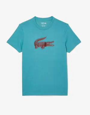 Lacoste Herren LACOSTE SPORT Krokodil-T-Shirt aus atmungsaktivem Jersey mit 3D Print