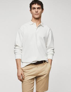 Long sleeves cotton polo