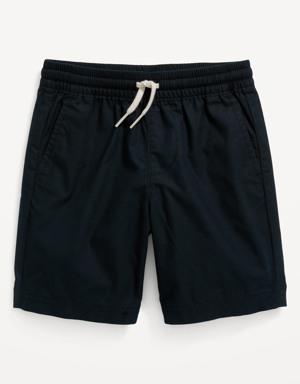 Functional-Drawstring Poplin Shorts for Toddler Boys black