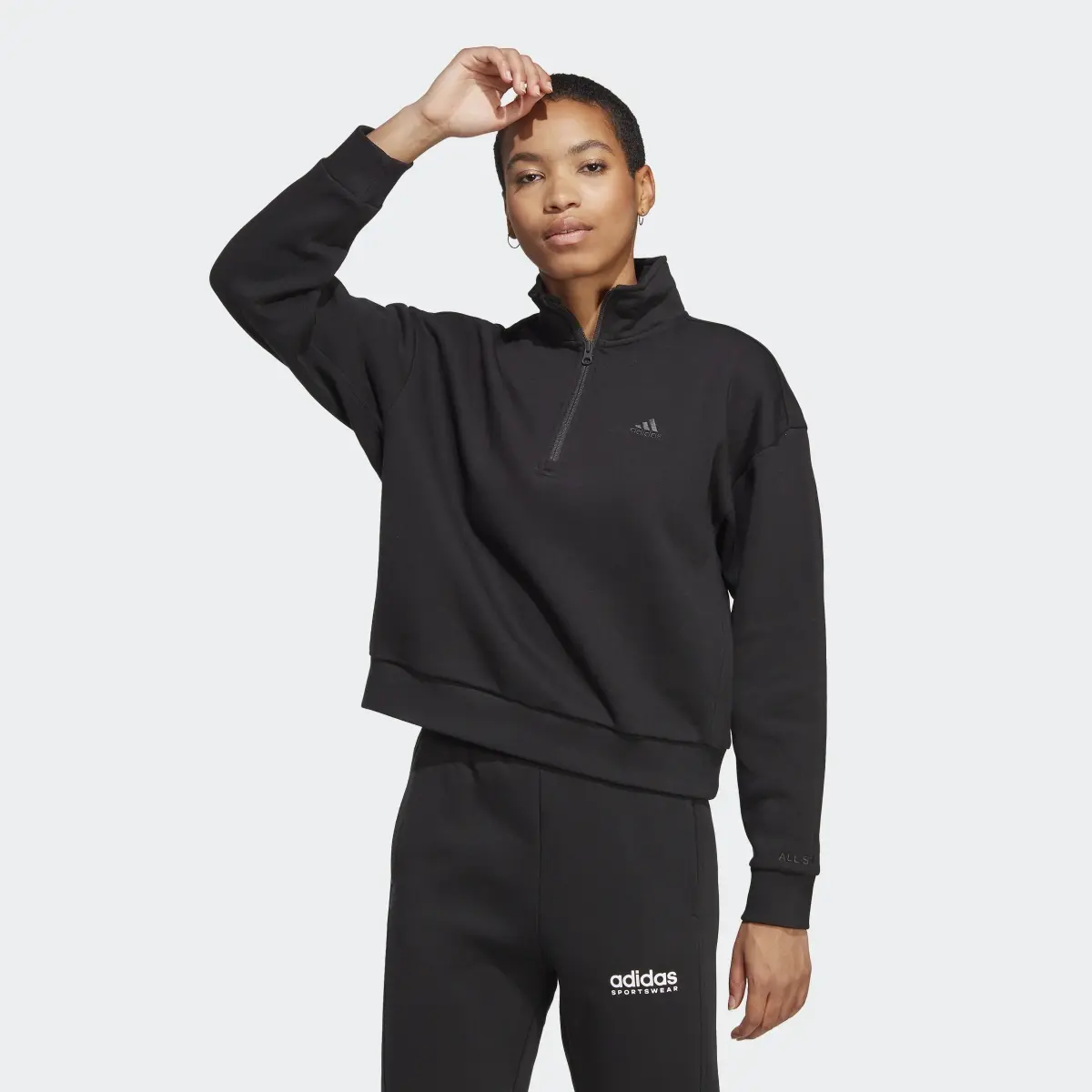 Adidas ALL SZN Fleece Graphic Quarter-Zip Sweatshirt. 2