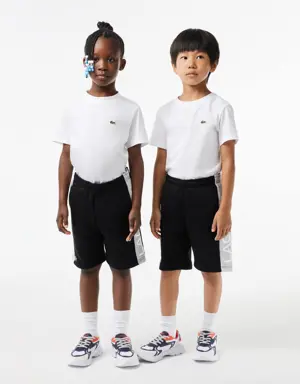 Kids’ Lacoste Colour-Stripe Organic Cotton Shorts