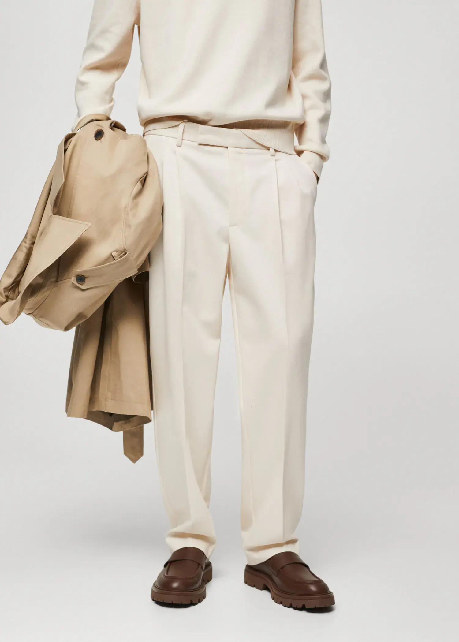 Mango Pleated relaxed-fit trousers. 2