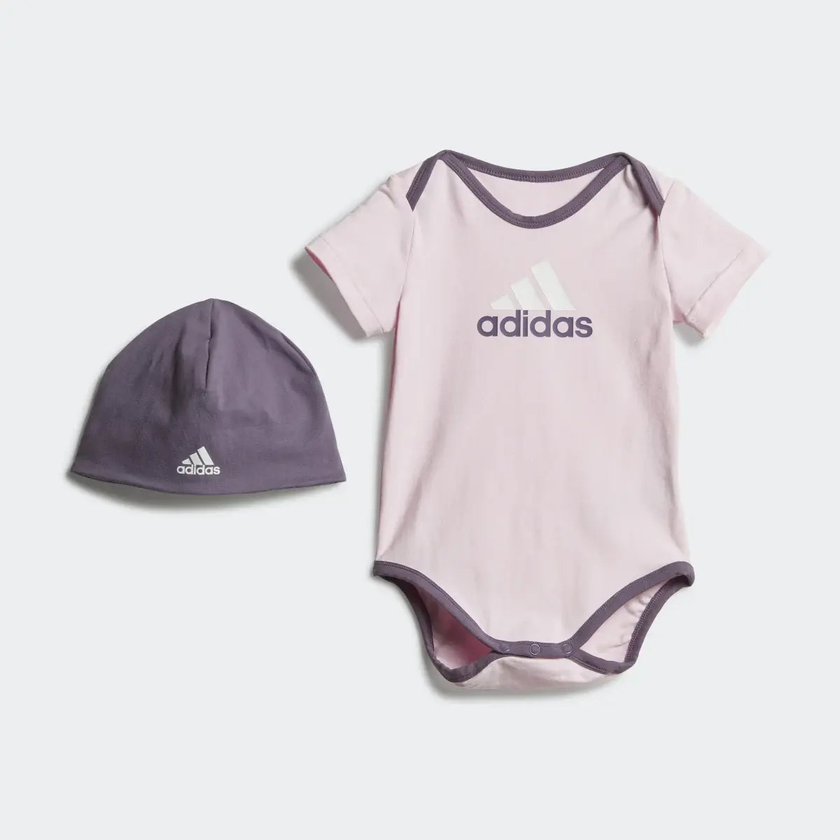 Adidas Essentials Big Logo Bodysuit and Beanie Gift Set Kids. 2