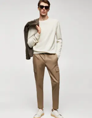 Slim-fit cotton cargo trousers