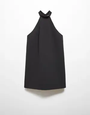 Mango Halter-neck open-back dress